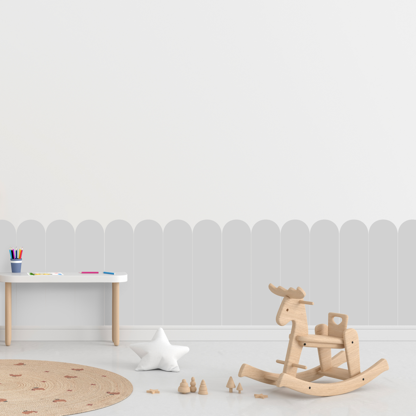 Self-Adhesive Textile Wallpaper – Arch – Gray Shades