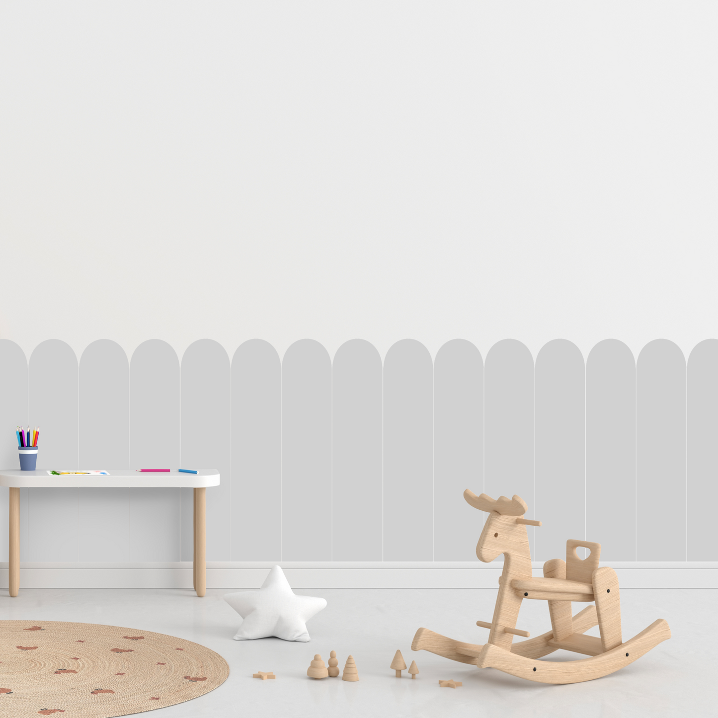 Self-Adhesive Textile Wallpaper – Arch – Gray Shades