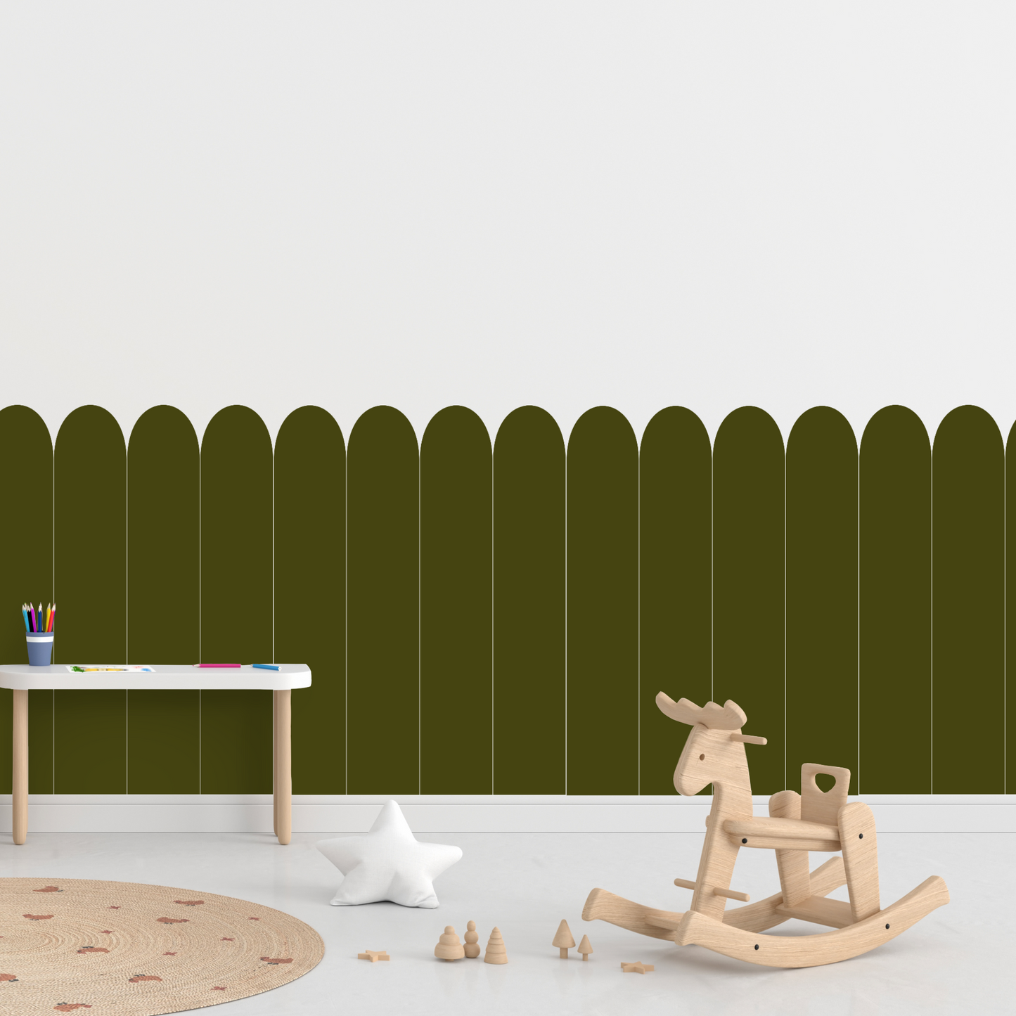 Self-Adhesive Textile Wallpaper – Arch – Khaki Shades