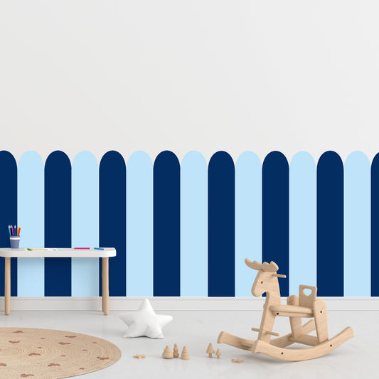 Self-Adhesive Textile Wallpaper – Arch – Navy Blue Shades