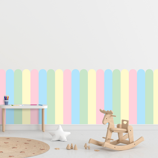 Self-Adhesive Textile Wallpaper – Arch – Pastel Shades