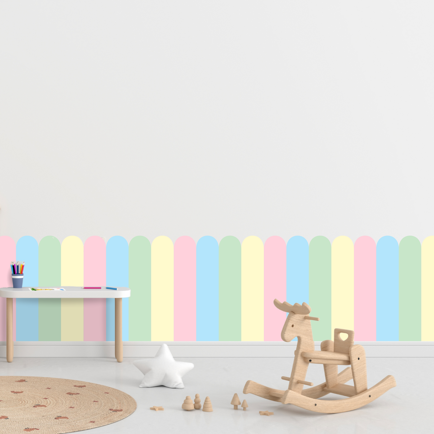 Self-Adhesive Textile Wallpaper – Arch – Pastel Shades