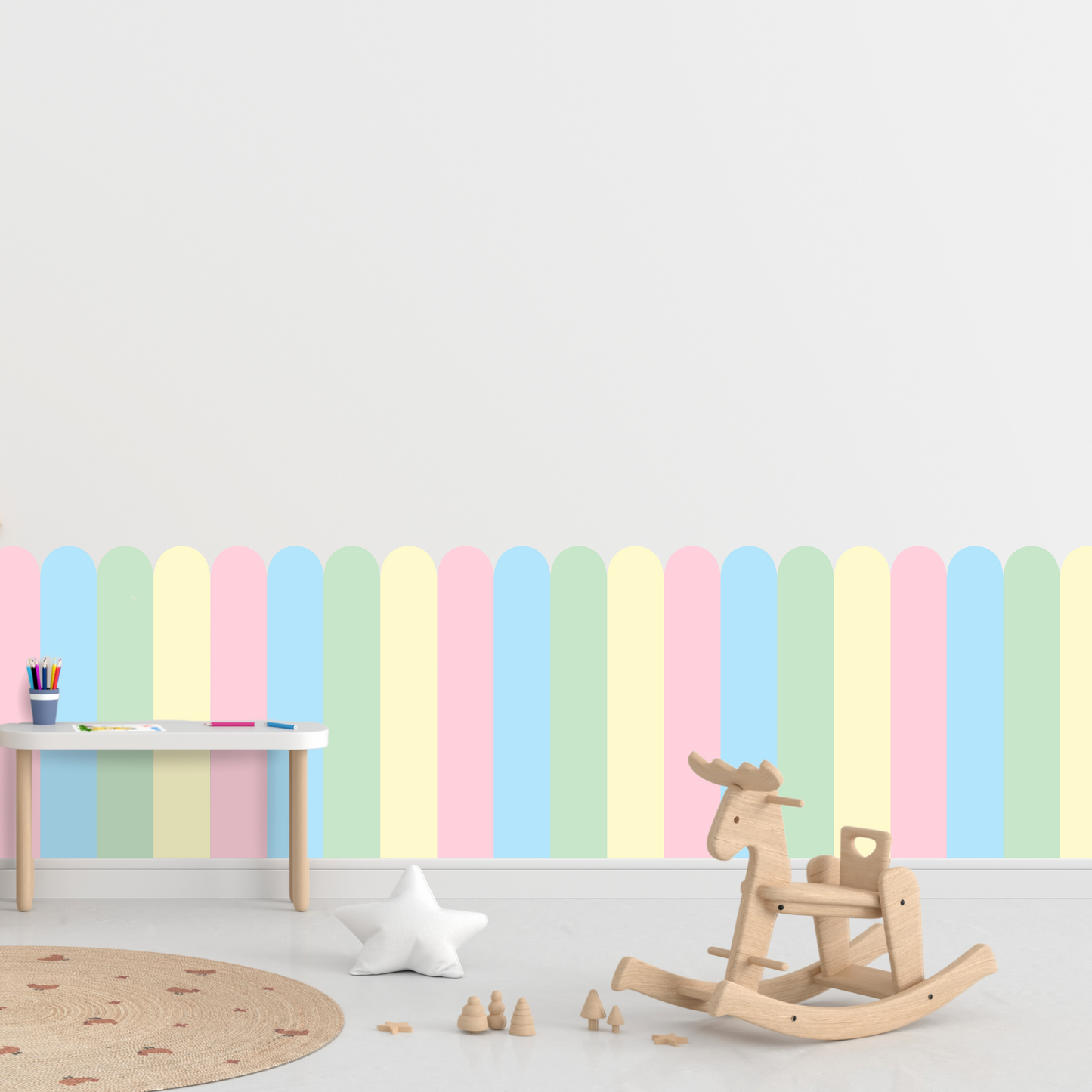 Self-Adhesive Textile Wallpaper – Arch – Pastel Shades