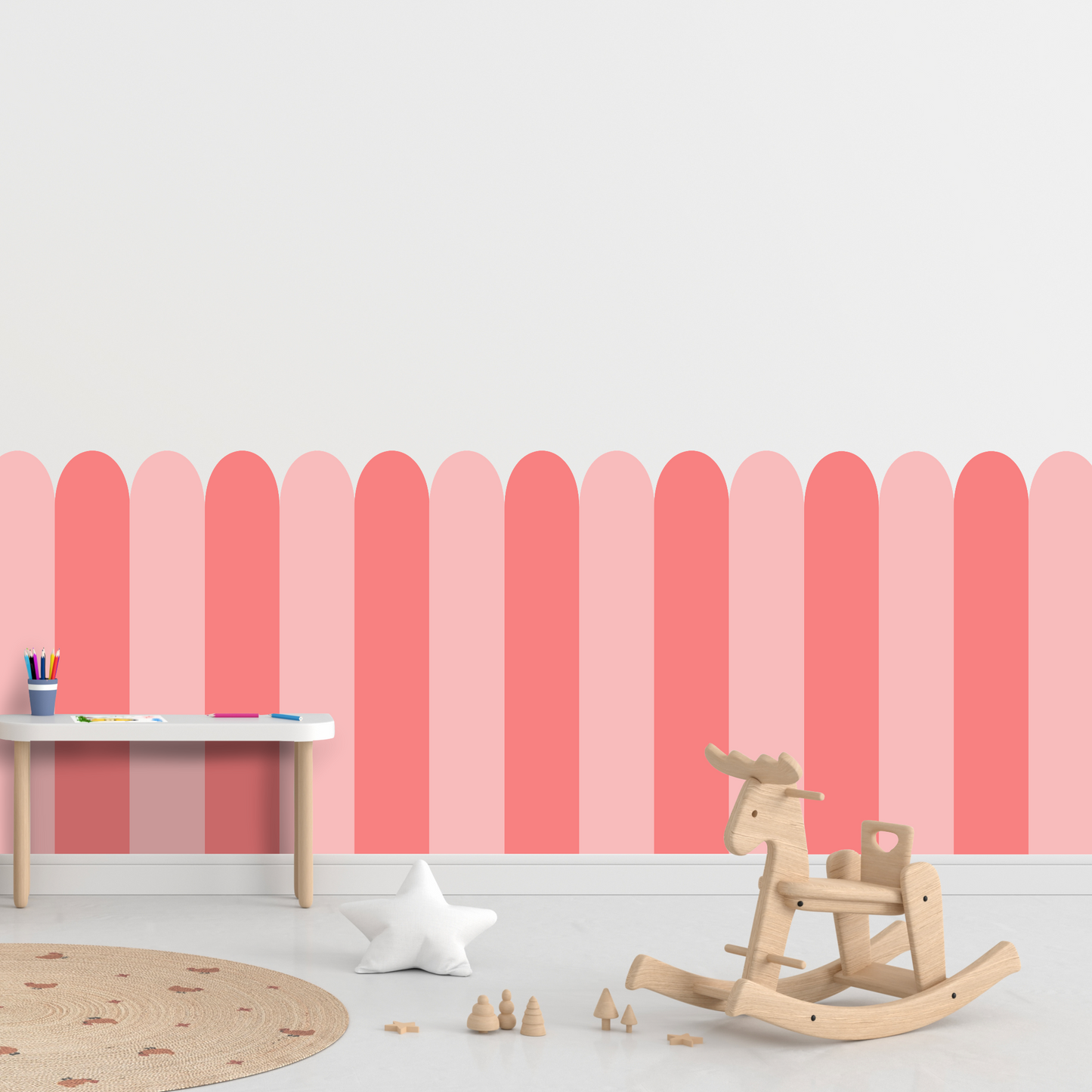 Self-Adhesive Textile Wallpaper – Arch – Pink Shades