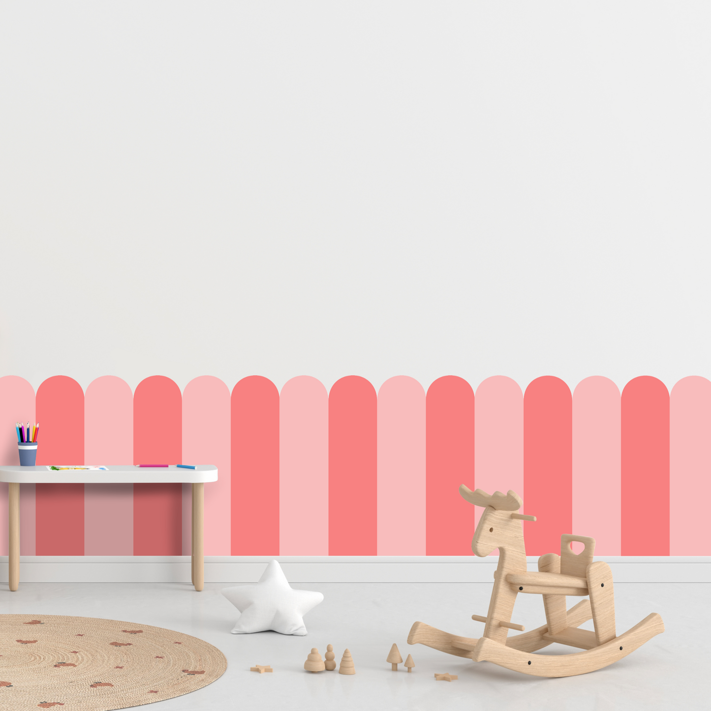 Self-Adhesive Textile Wallpaper – Arch – Pink Shades