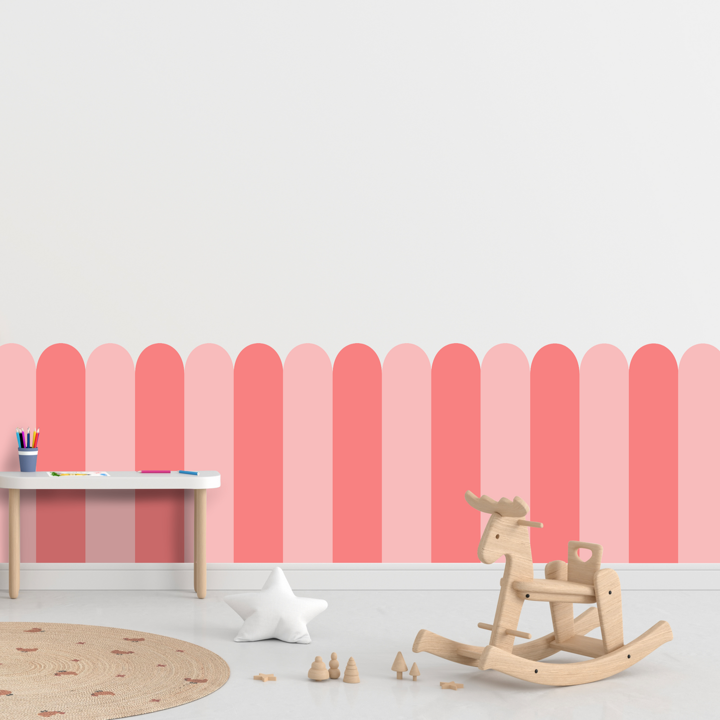 Self-Adhesive Textile Wallpaper – Arch – Pink Shades