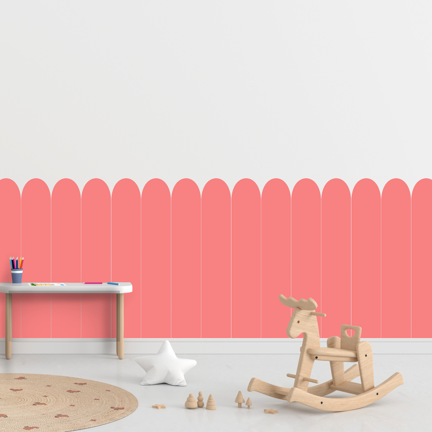 Self-Adhesive Textile Wallpaper – Arch – Pink Shades