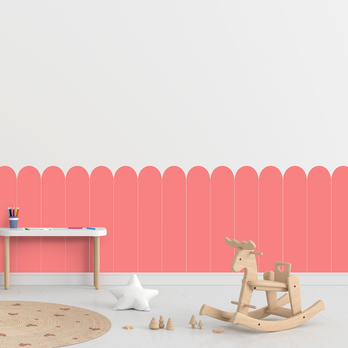 Self-Adhesive Textile Wallpaper – Arch – Pink Shades