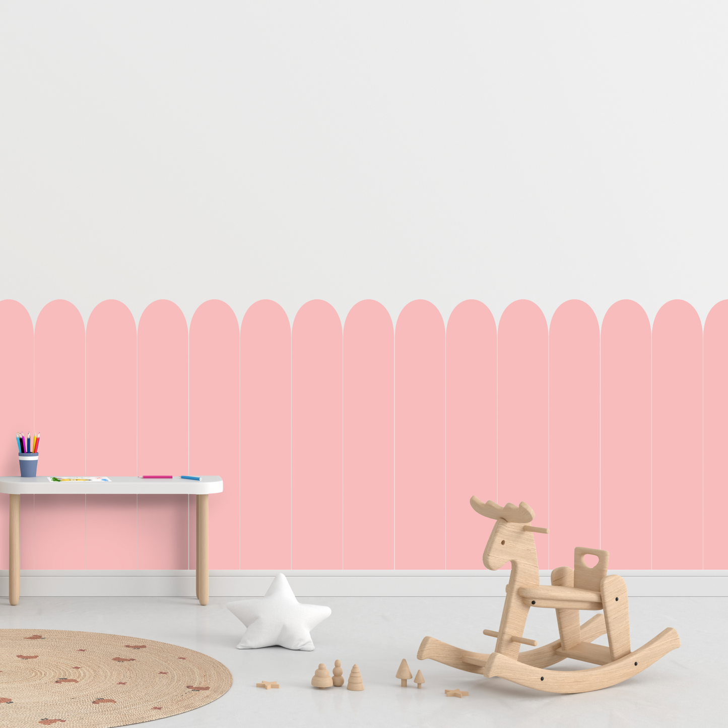 Self-Adhesive Textile Wallpaper – Arch – Pink Shades