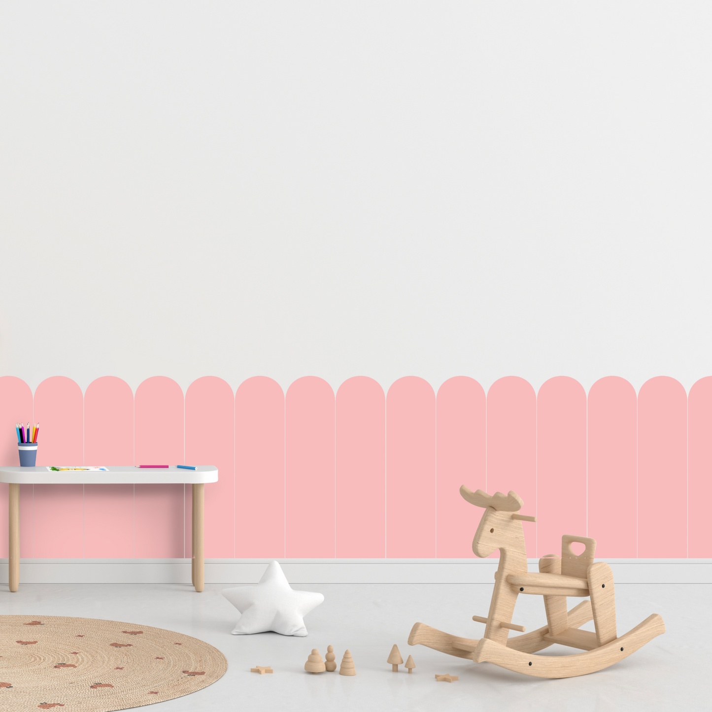 Self-Adhesive Textile Wallpaper – Arch – Pink Shades