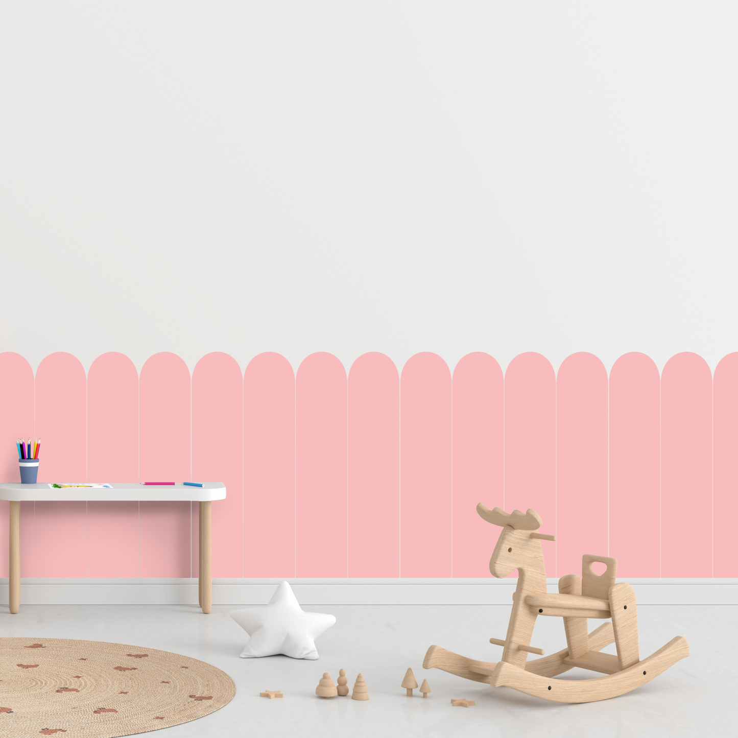 Self-Adhesive Textile Wallpaper – Arch – Pink Shades