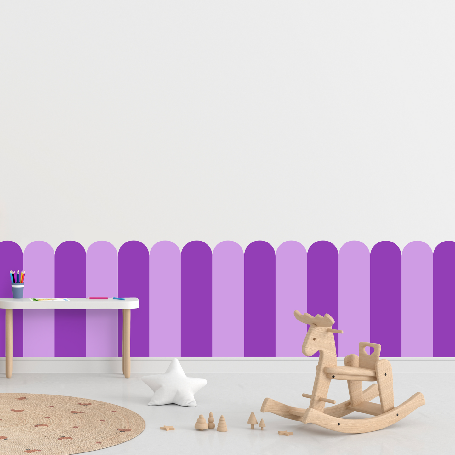 Self-Adhesive Textile Wallpaper – Arch – Purple Shades