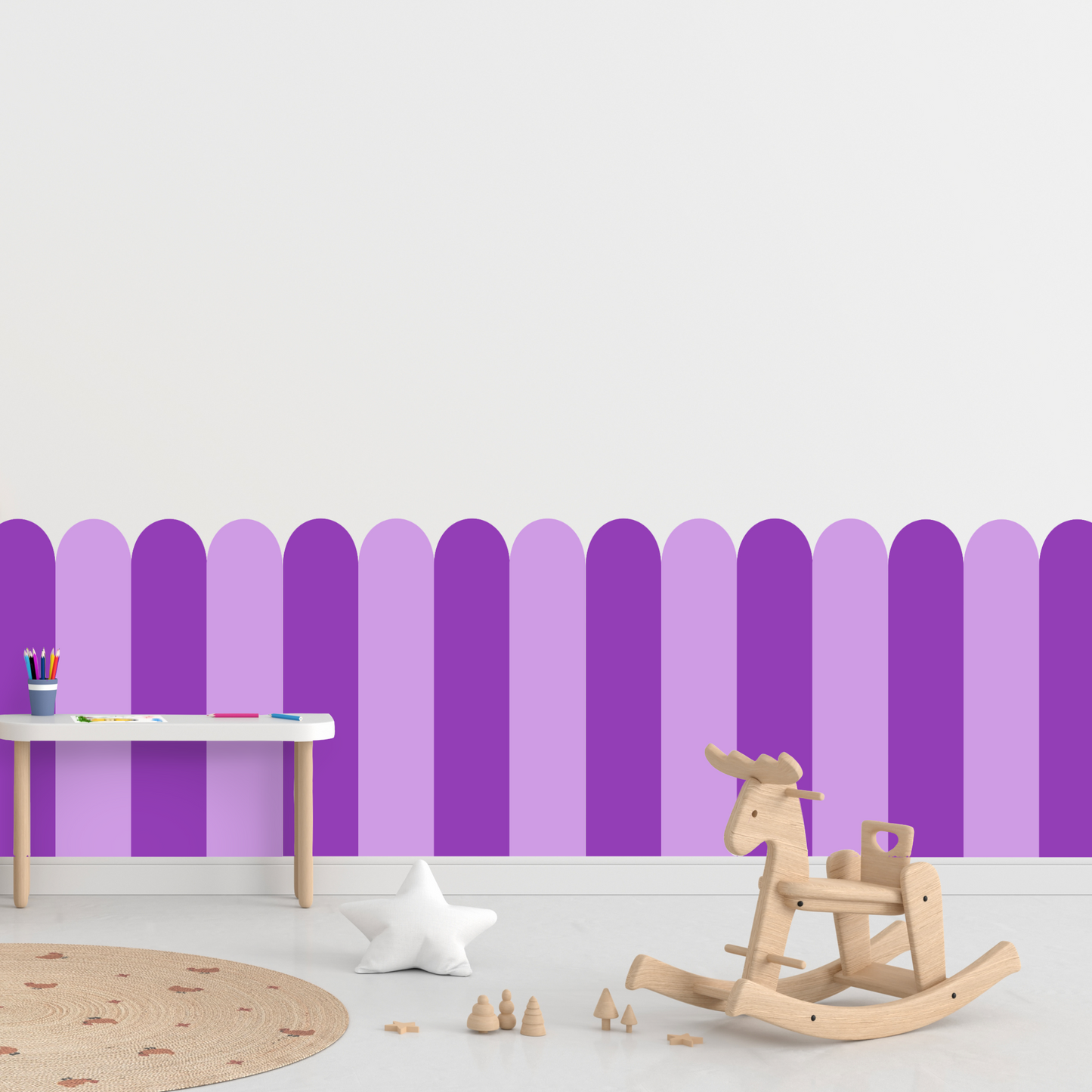 Self-Adhesive Textile Wallpaper – Arch – Purple Shades