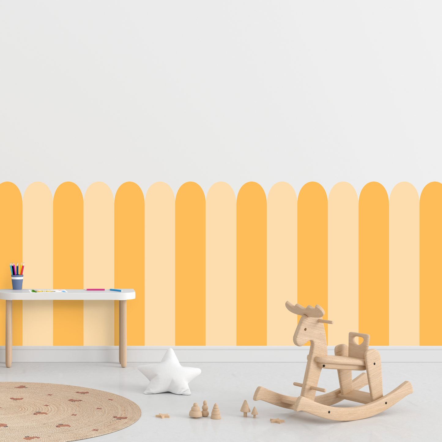 Self-Adhesive Textile Wallpaper – Arch – Yellow Shades