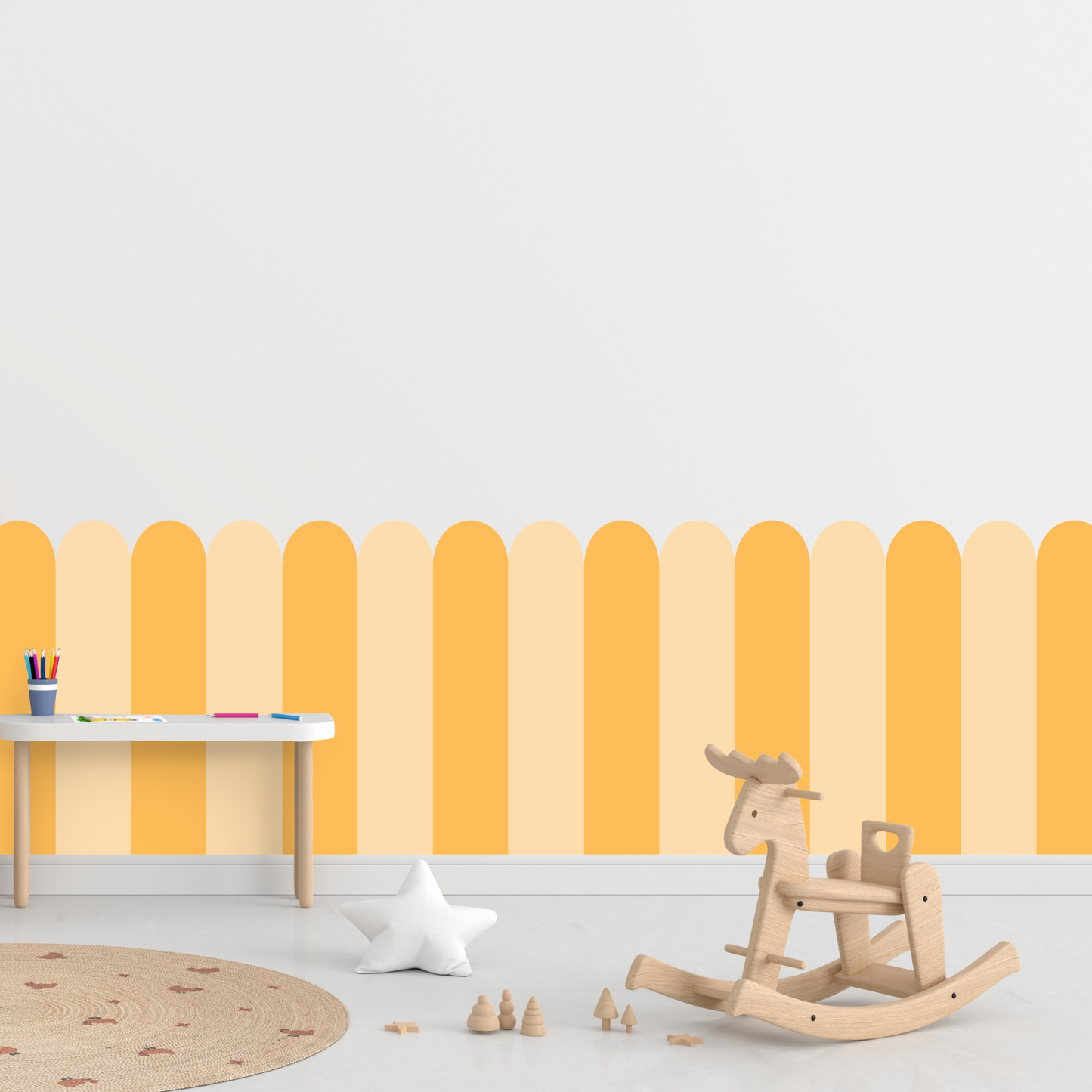 Self-Adhesive Textile Wallpaper – Arch – Yellow Shades