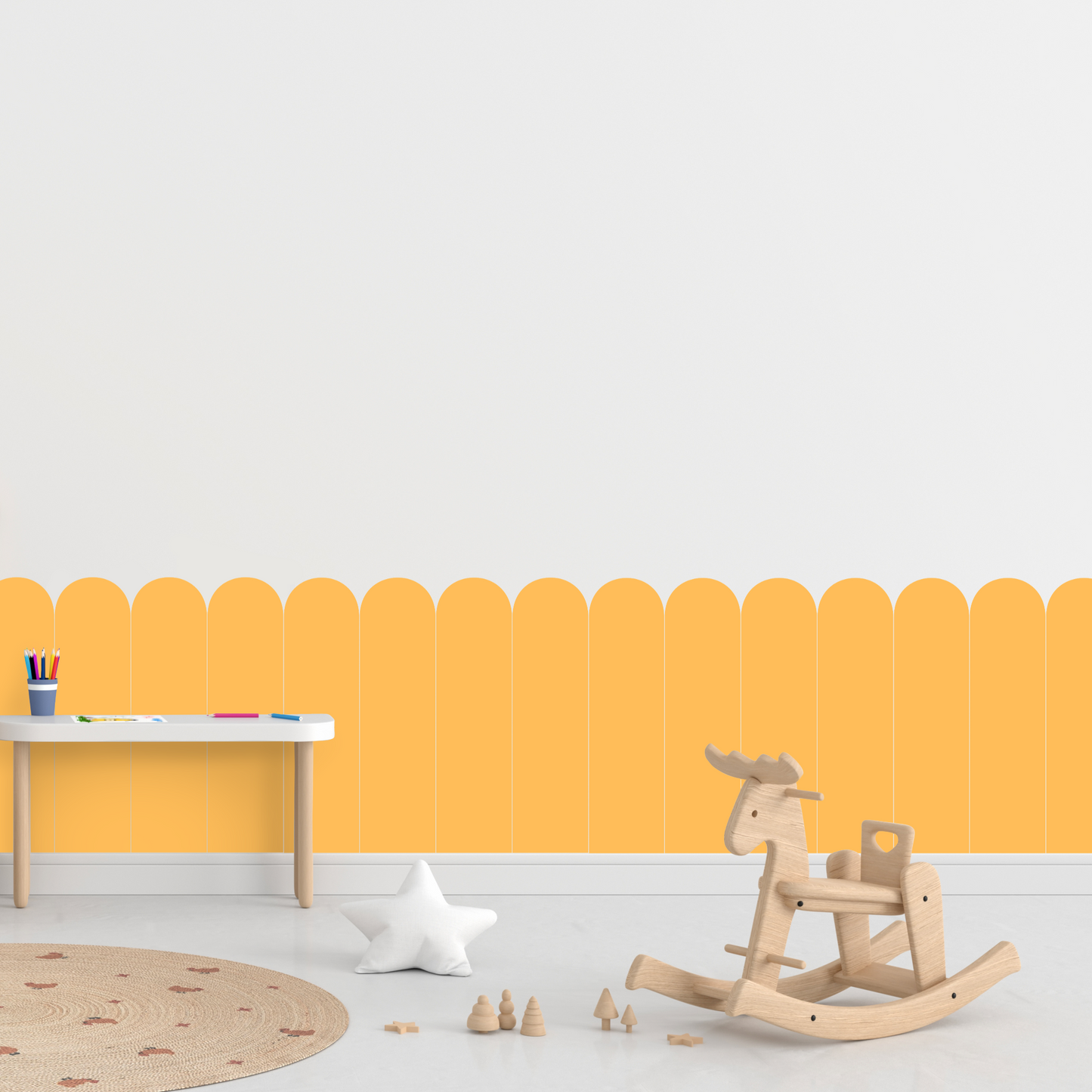 Self-Adhesive Textile Wallpaper – Arch – Yellow Shades