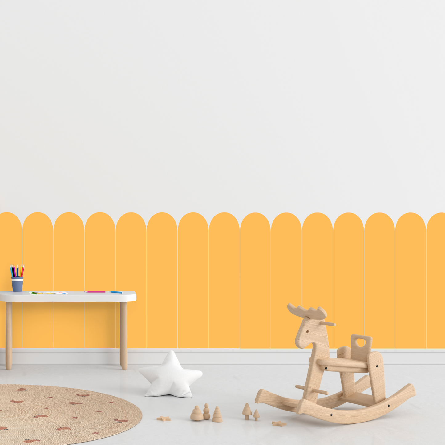 Self-Adhesive Textile Wallpaper – Arch – Yellow Shades