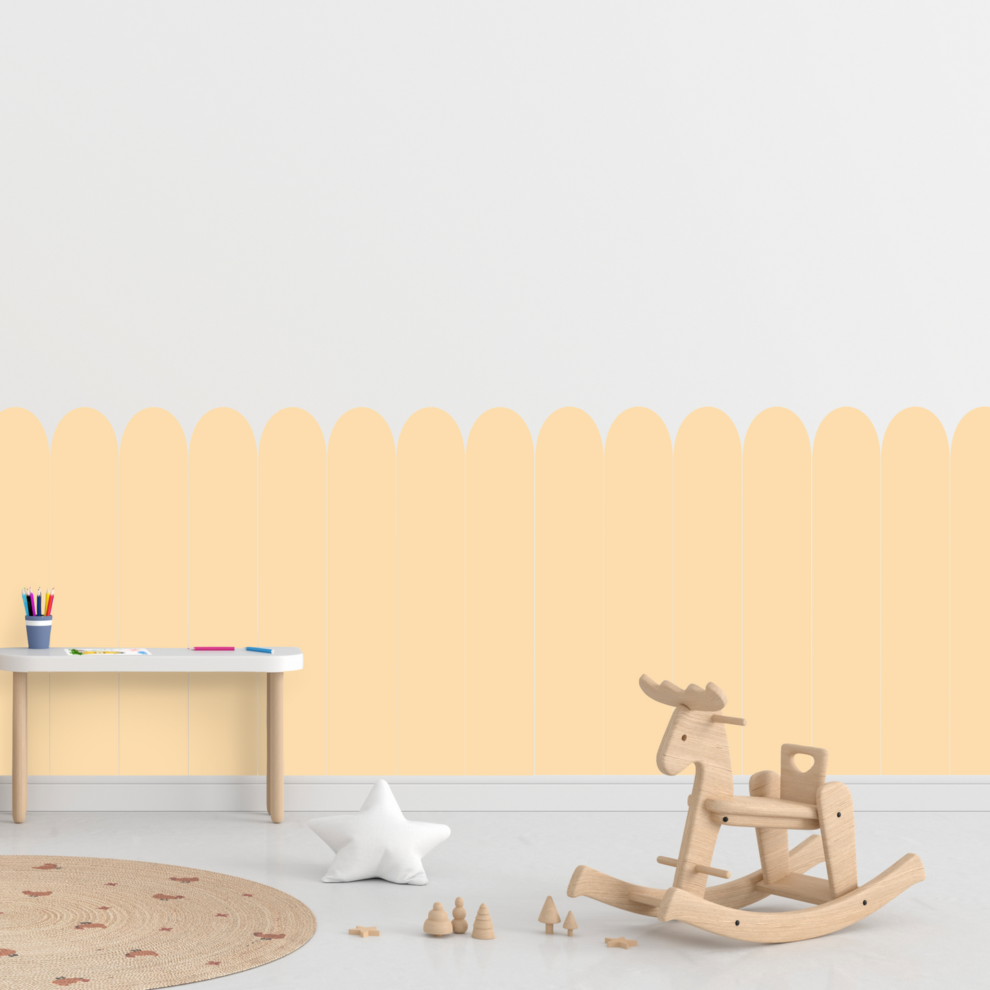 Self-Adhesive Textile Wallpaper – Arch – Yellow Shades
