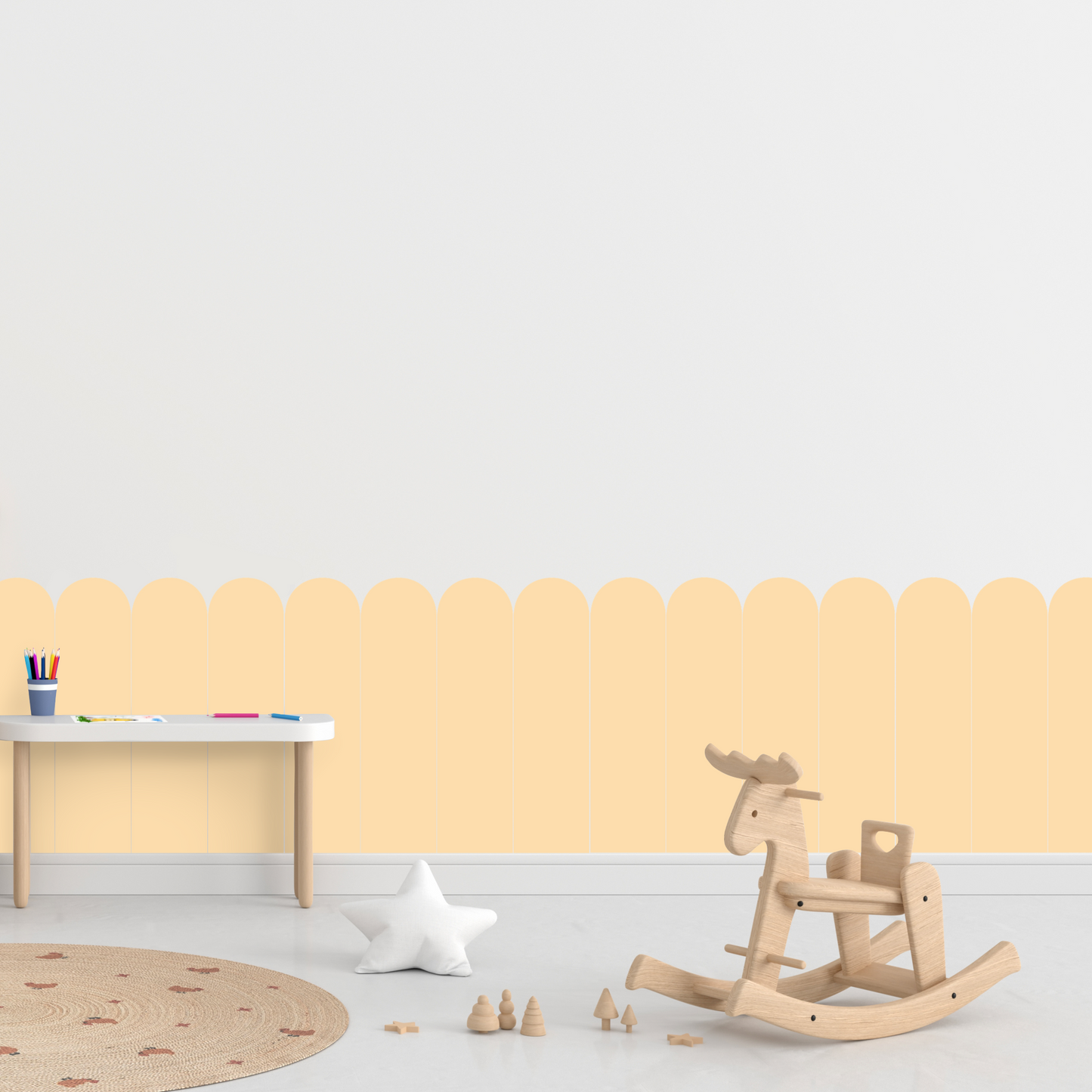 Self-Adhesive Textile Wallpaper – Arch – Yellow Shades