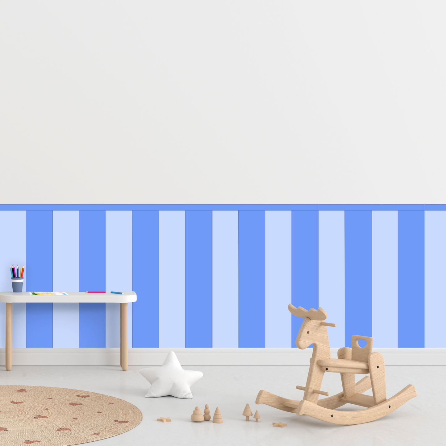 Self-Adhesive Textile Wallpaper – Rectangle – Blue Shades