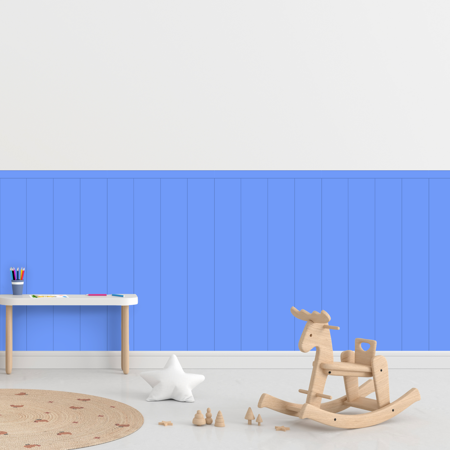 Self-Adhesive Textile Wallpaper – Rectangle – Blue Shades