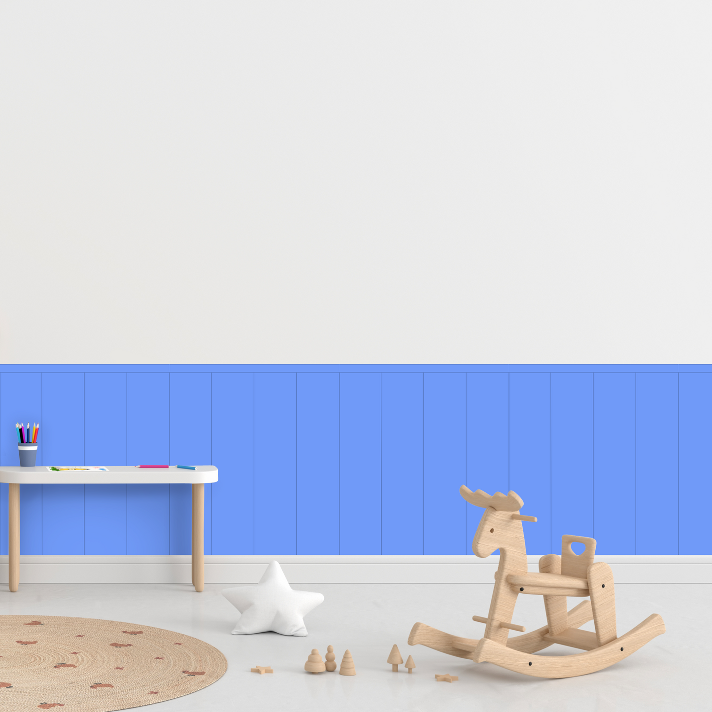 Self-Adhesive Textile Wallpaper – Rectangle – Blue Shades