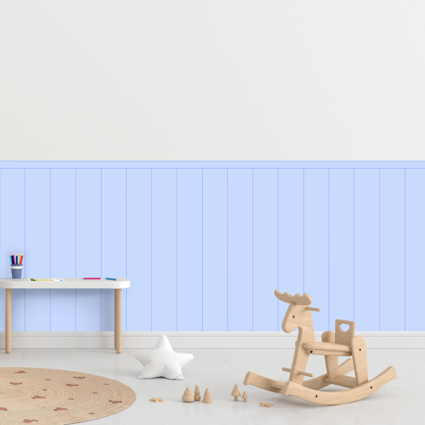 Self-Adhesive Textile Wallpaper – Rectangle – Blue Shades