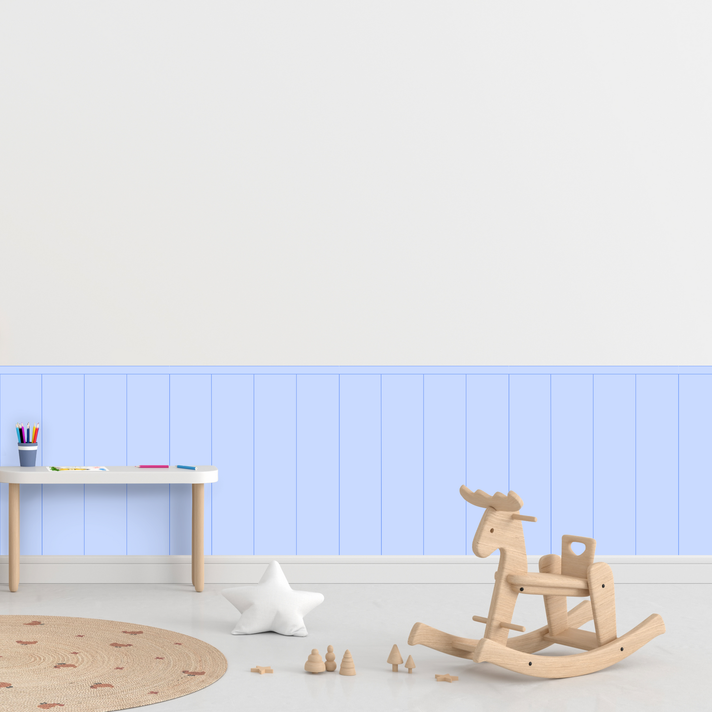 Self-Adhesive Textile Wallpaper – Rectangle – Blue Shades