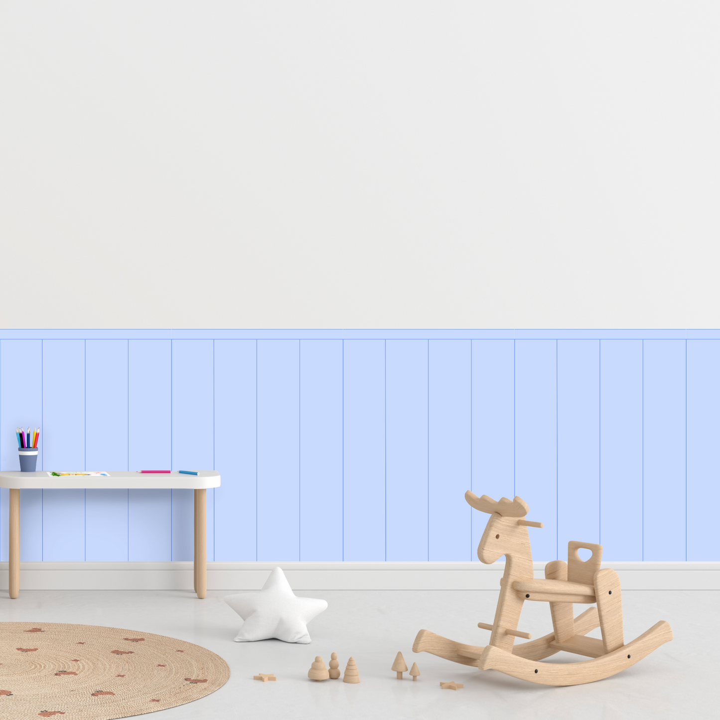 Self-Adhesive Textile Wallpaper – Rectangle – Blue Shades