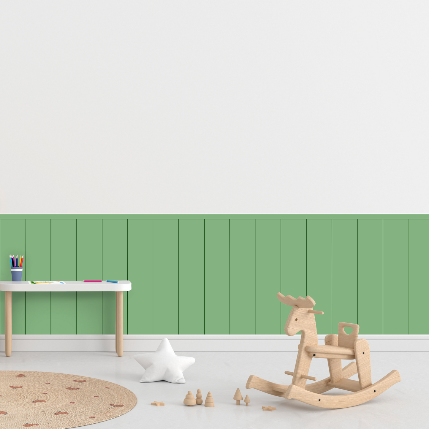 Self-Adhesive Textile Wallpaper – Rectangle – Bottle Green Shades