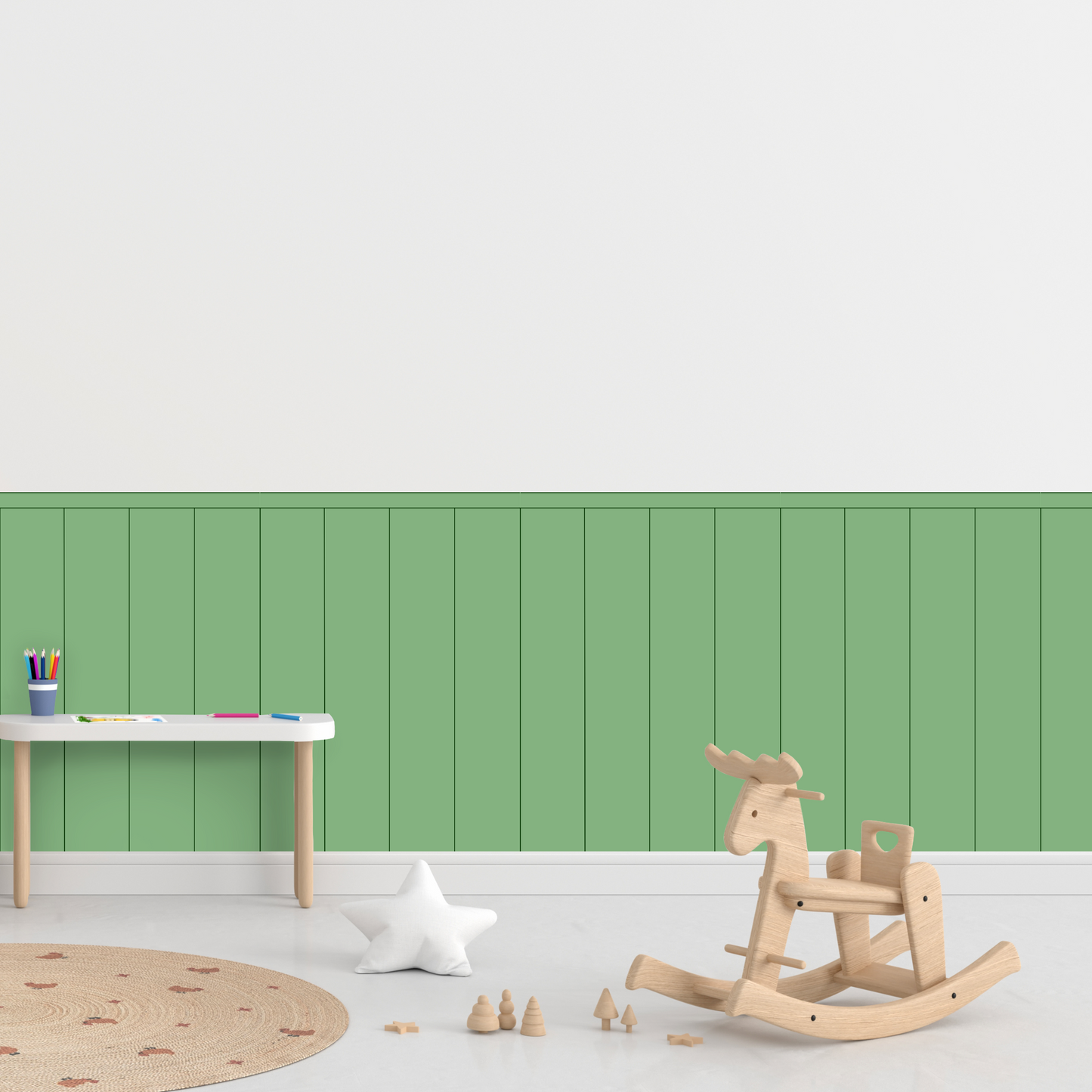 Self-Adhesive Textile Wallpaper – Rectangle – Bottle Green Shades