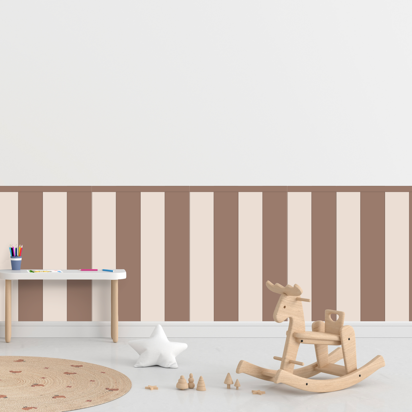 Self-Adhesive Textile Wallpaper – Rectangle – Brown Shades