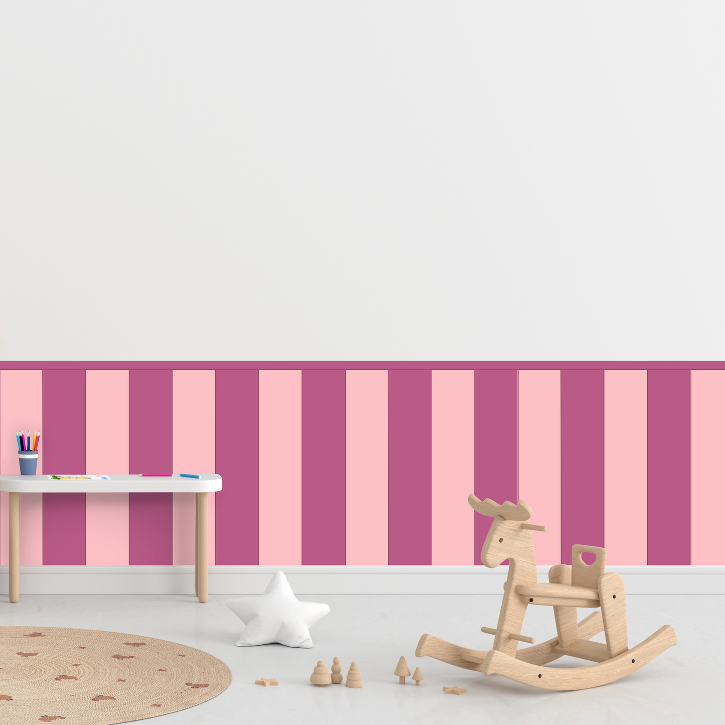 Self-Adhesive Textile Wallpaper – Rectangle – Candy Pink Shades