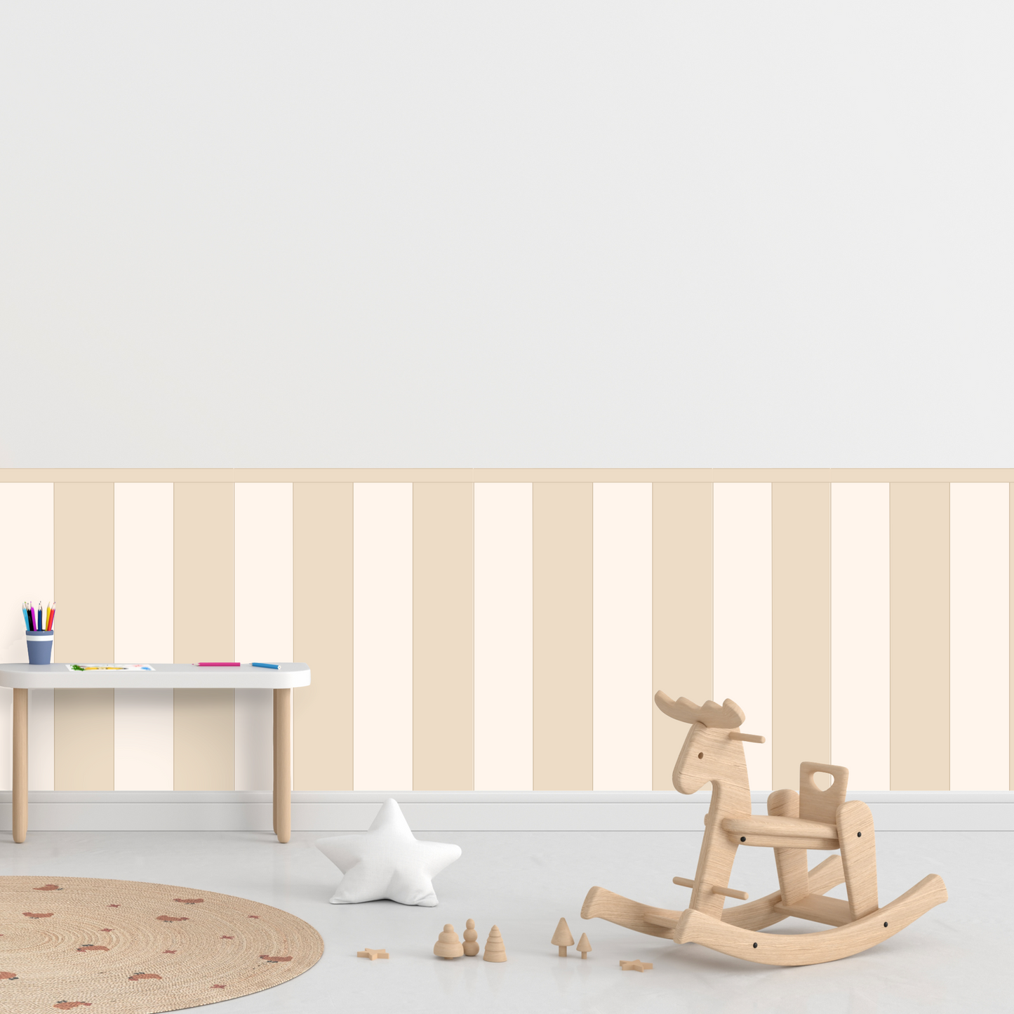 Self-Adhesive Textile Wallpaper – Rectangle – Cream Shades