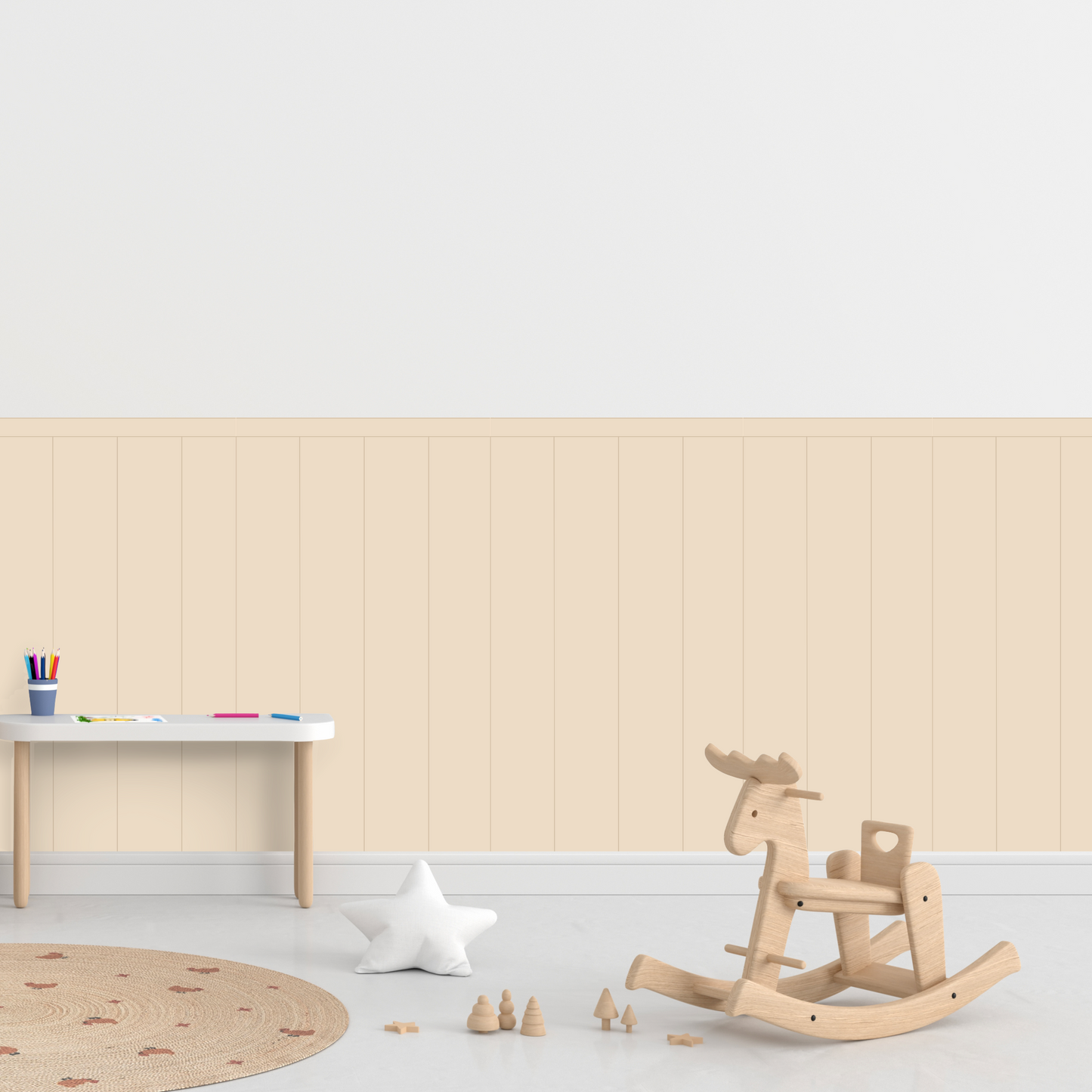 Self-Adhesive Textile Wallpaper – Rectangle – Cream Shades