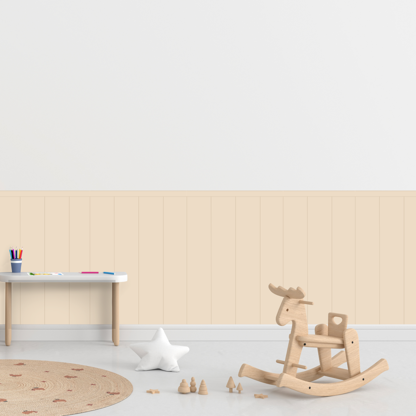 Self-Adhesive Textile Wallpaper – Rectangle – Cream Shades
