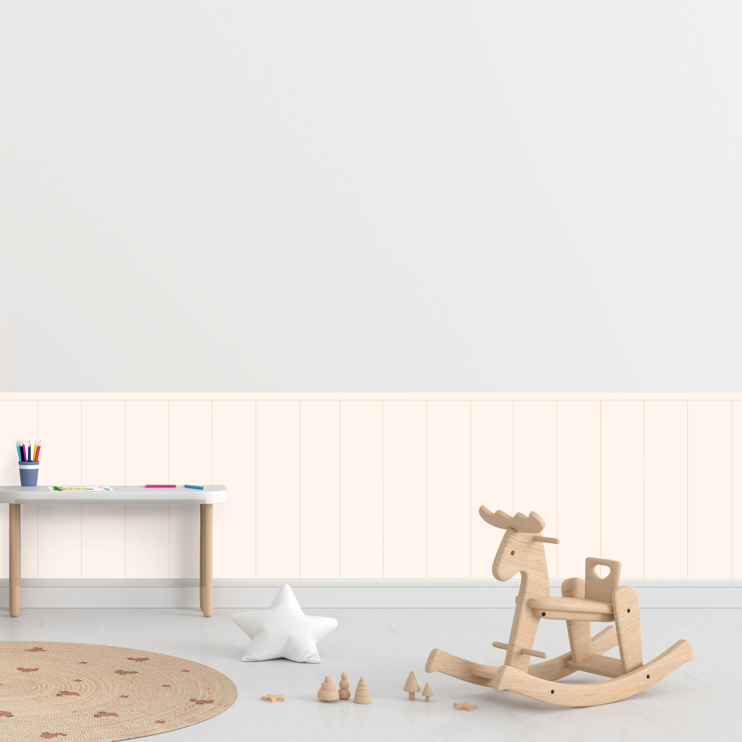 Self-Adhesive Textile Wallpaper – Rectangle – Cream Shades