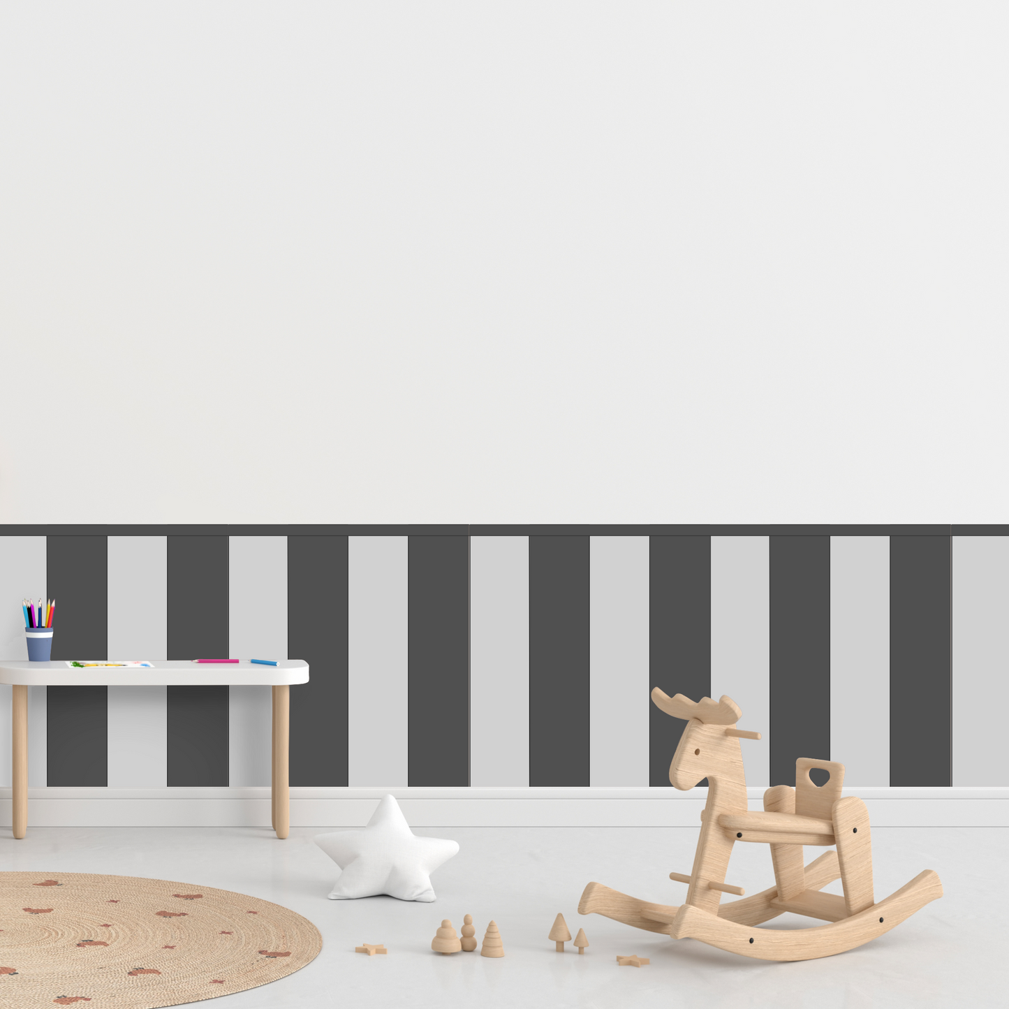 Self-Adhesive Textile Wallpaper – Rectangle – Gray Shades