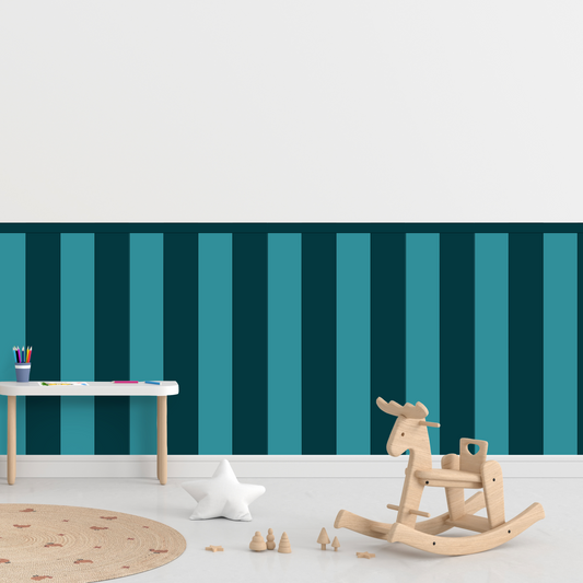 Self-Adhesive Textile Wallpaper – Rectangle – Green-blue Shades