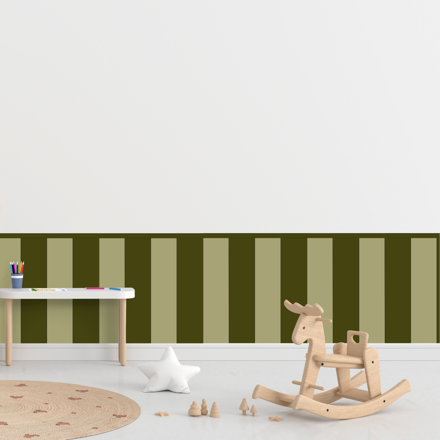 Self-Adhesive Textile Wallpaper – Rectangle – Khaki Shades