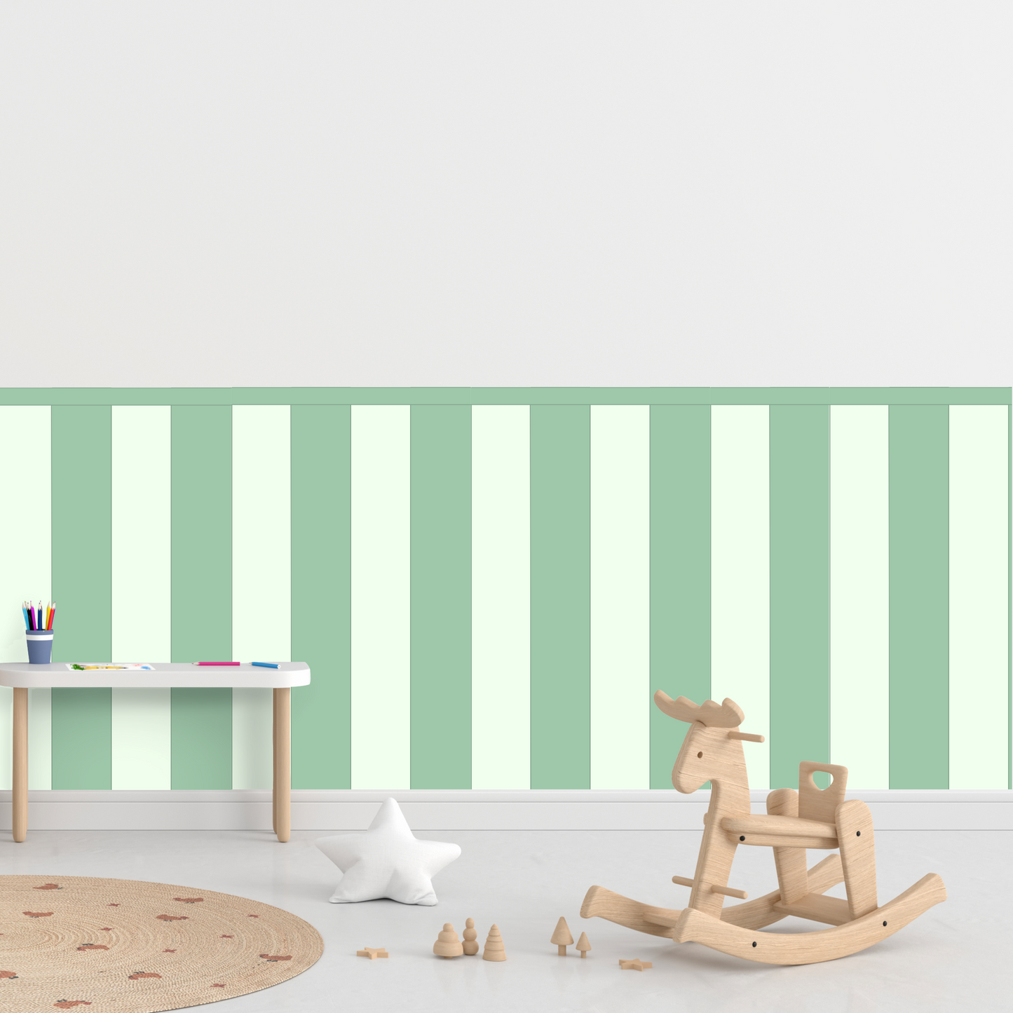 Self-Adhesive Textile Wallpaper – Rectangle – Mint Shades