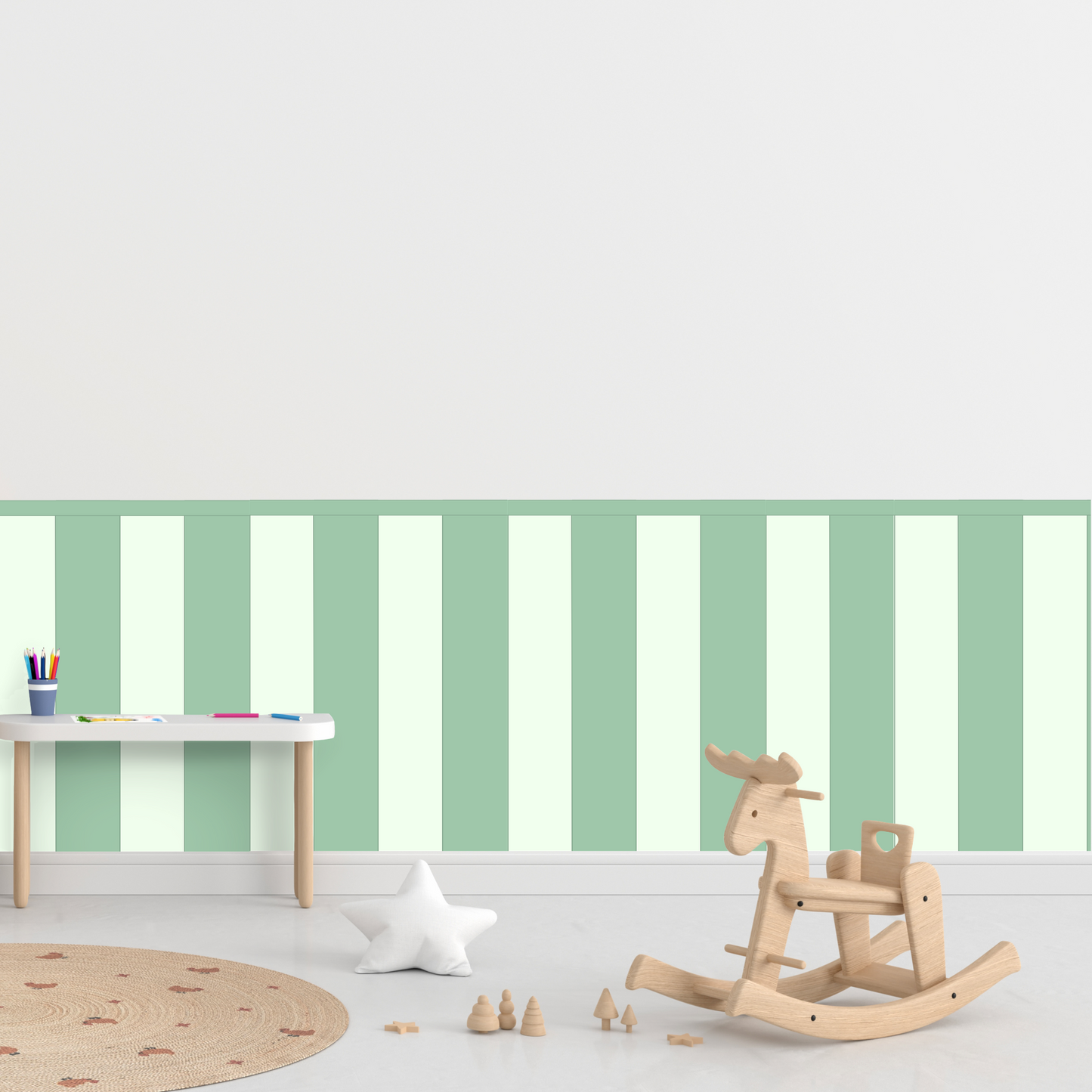 Self-Adhesive Textile Wallpaper – Rectangle – Mint Shades