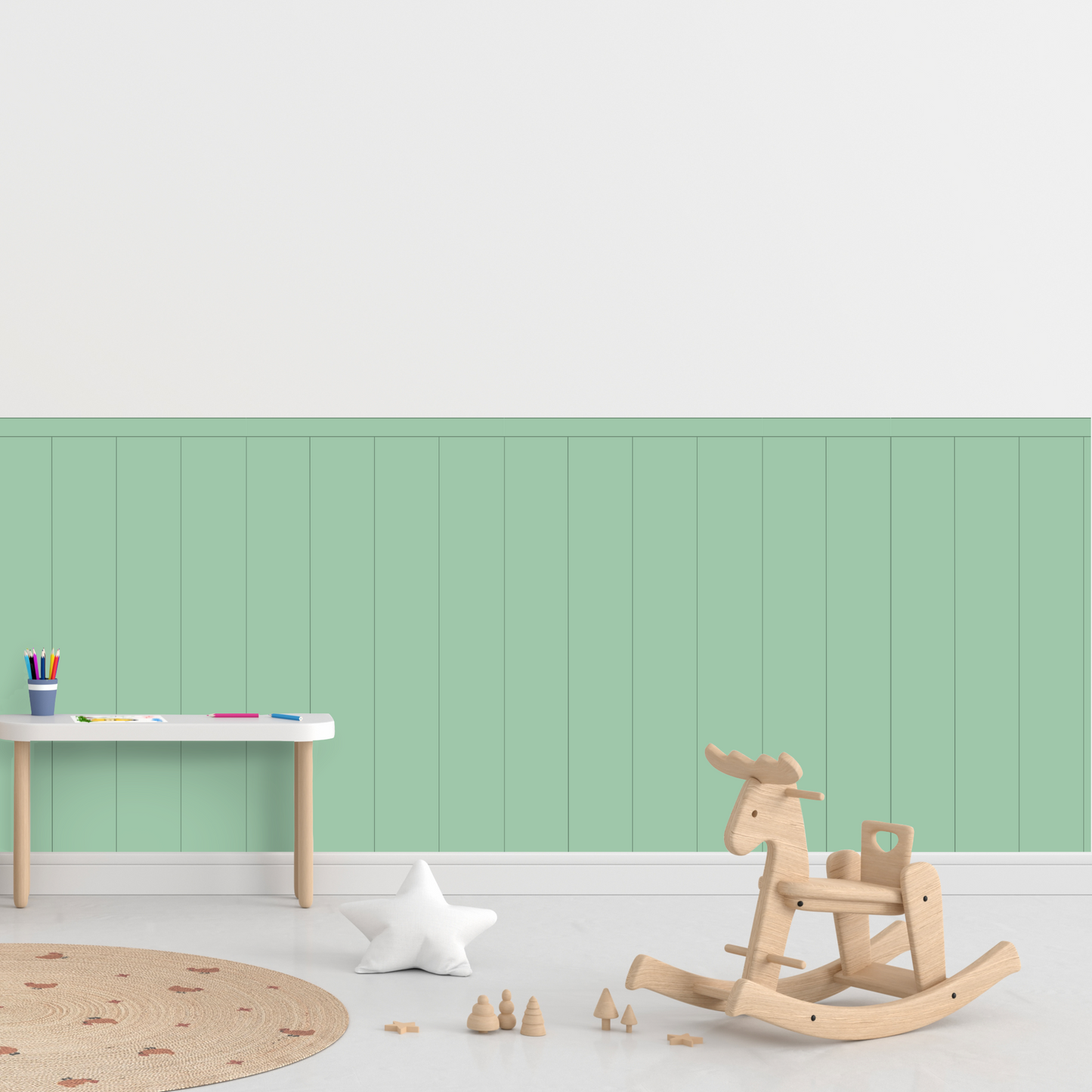 Self-Adhesive Textile Wallpaper – Rectangle – Mint Shades