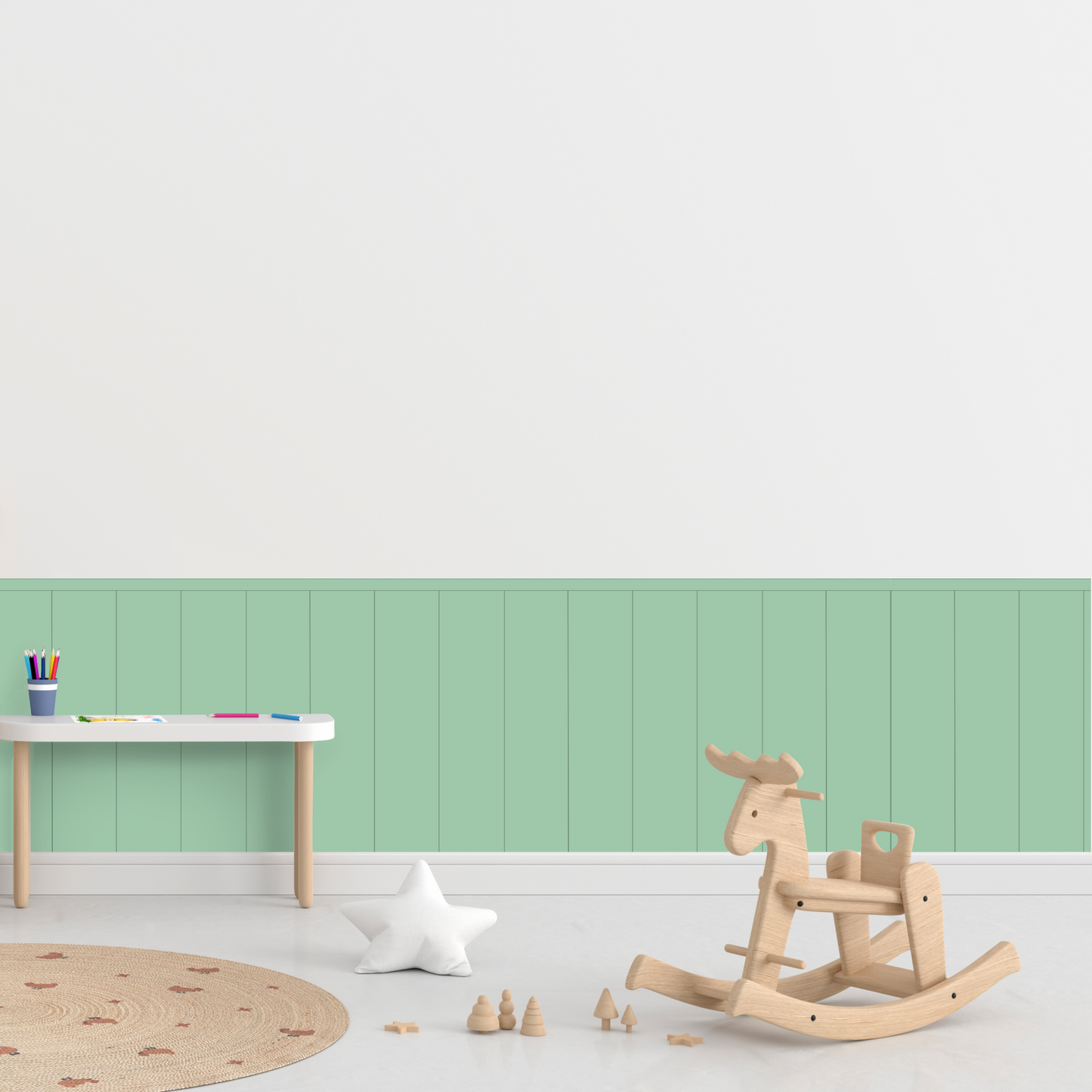 Self-Adhesive Textile Wallpaper – Rectangle – Mint Shades
