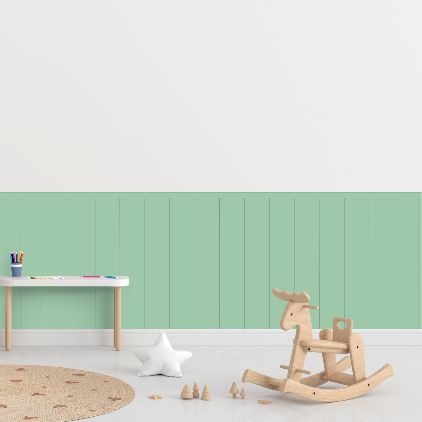 Self-Adhesive Textile Wallpaper – Rectangle – Mint Shades