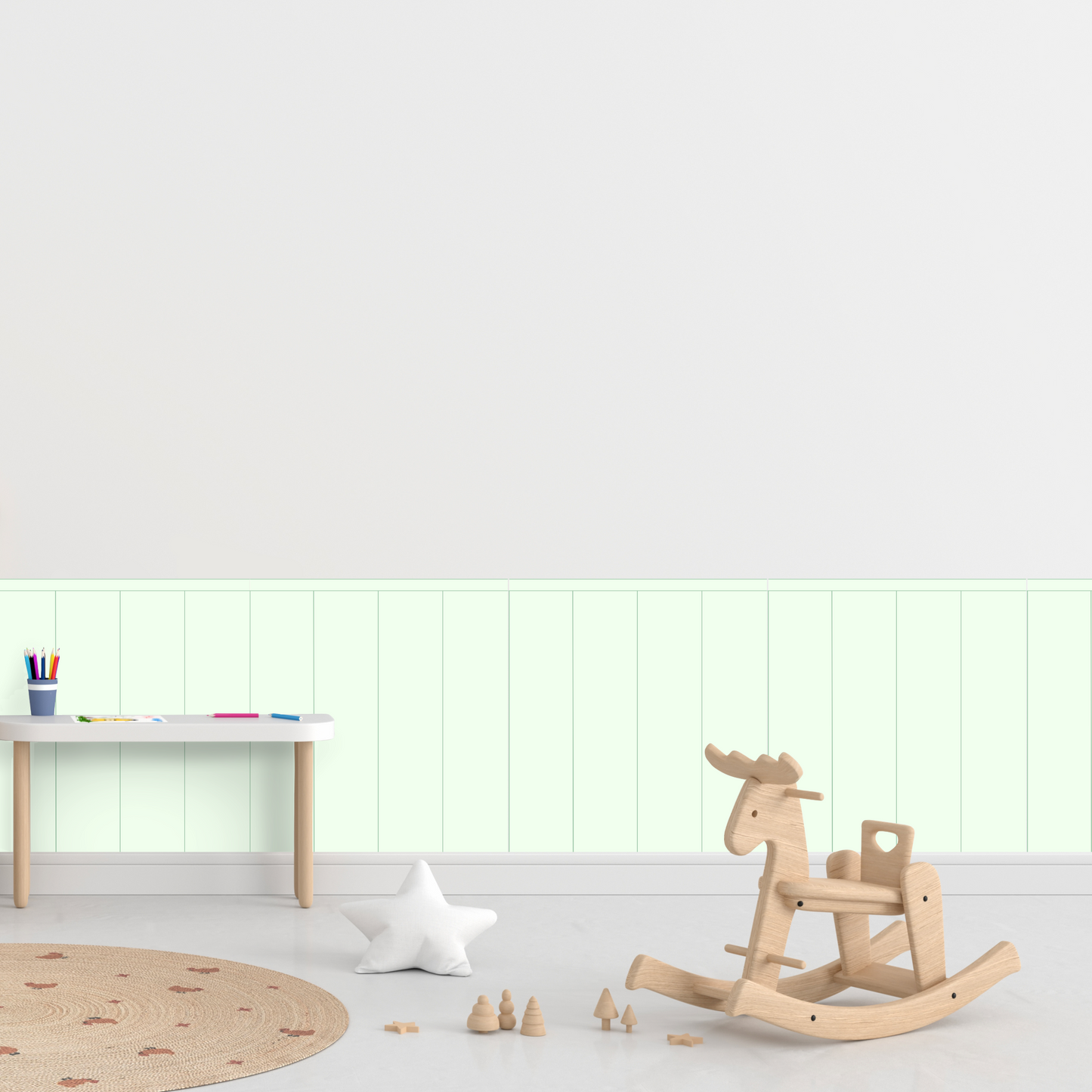 Self-Adhesive Textile Wallpaper – Rectangle – Mint Shades
