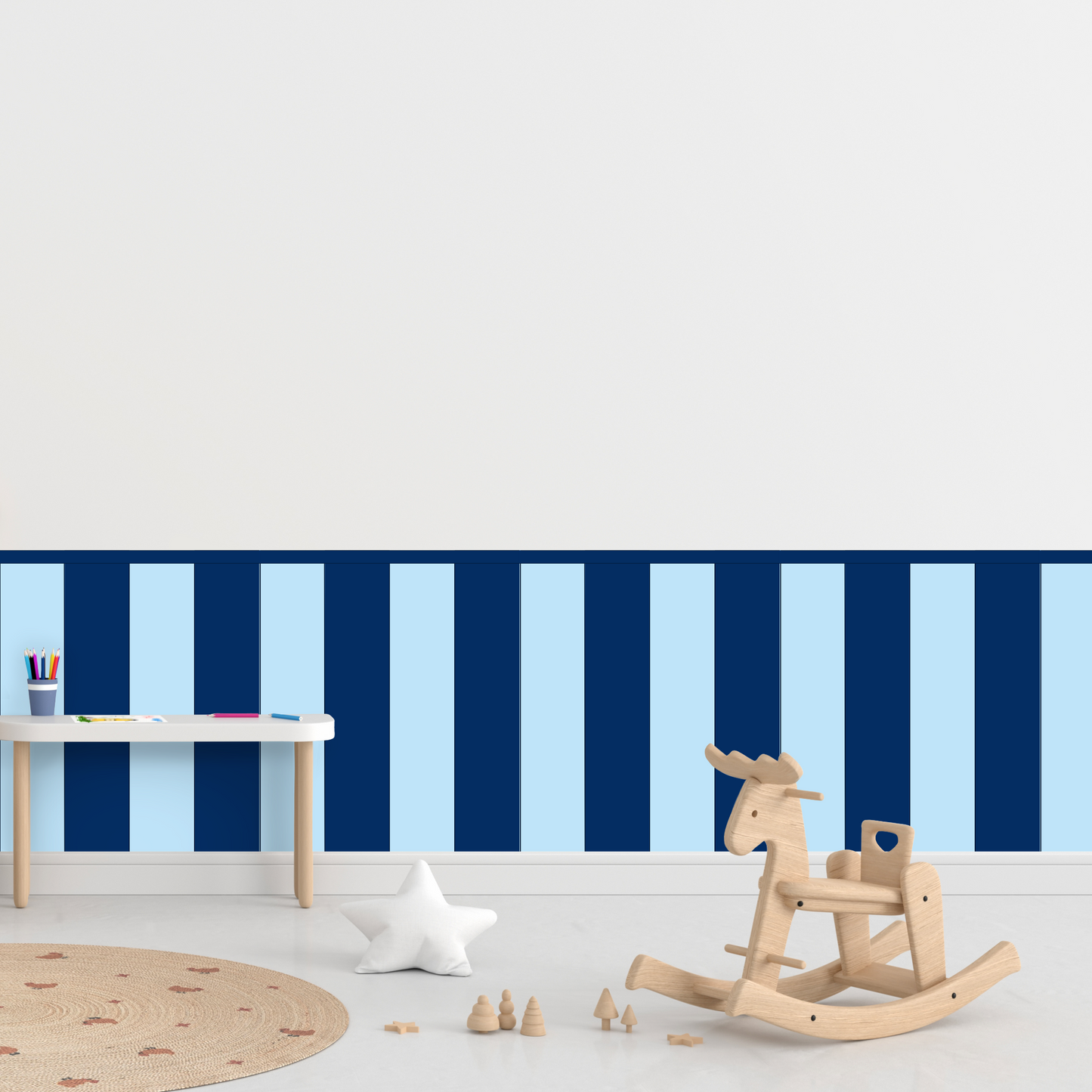 Self-Adhesive Textile Wallpaper – Rectangle – Navy Blue Shades