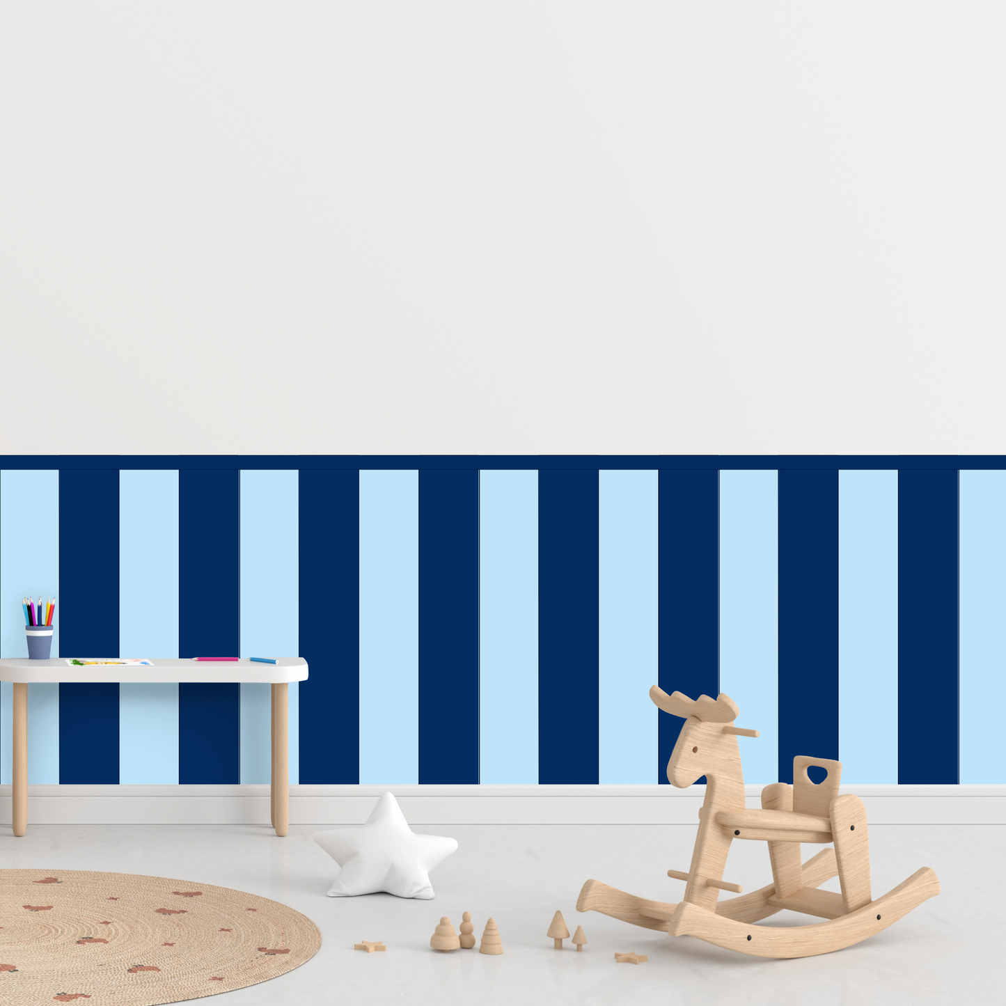 Self-Adhesive Textile Wallpaper – Rectangle – Navy Blue Shades