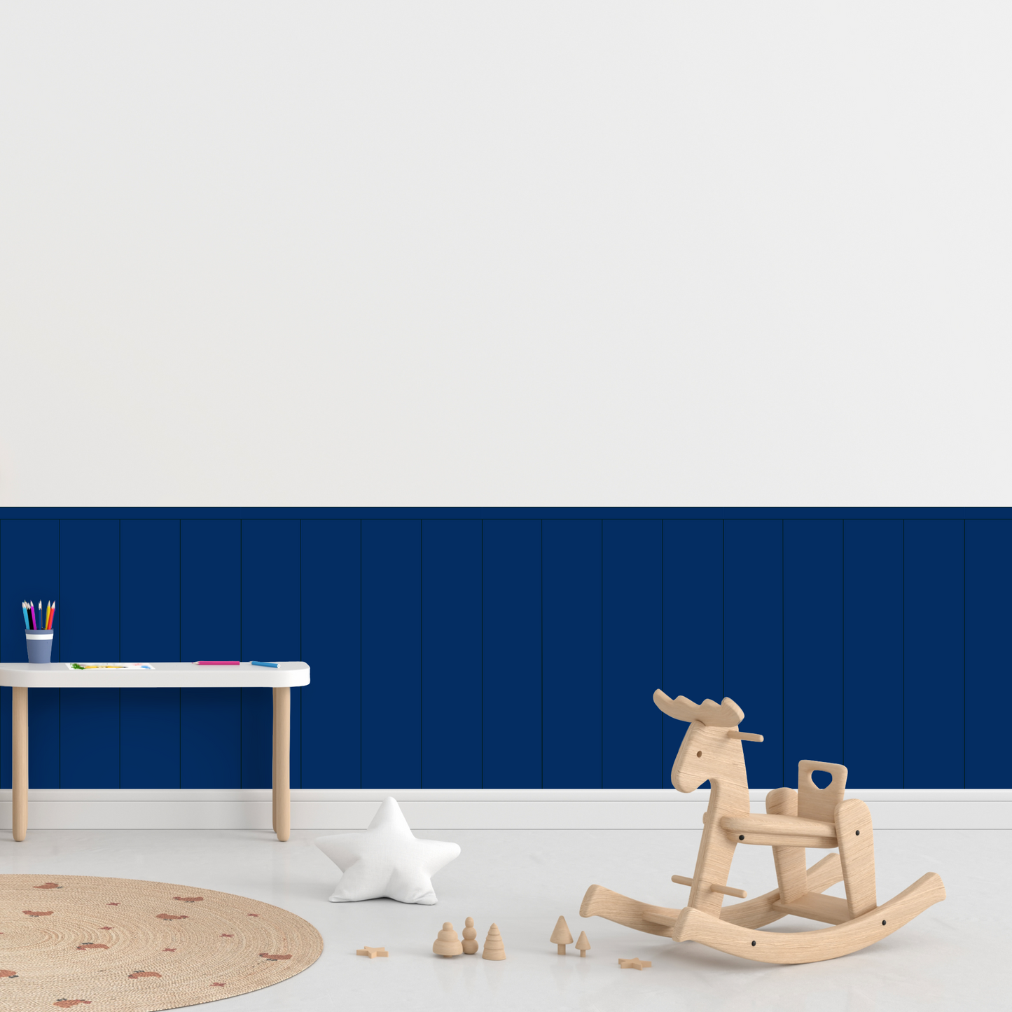 Self-Adhesive Textile Wallpaper – Rectangle – Navy Blue Shades