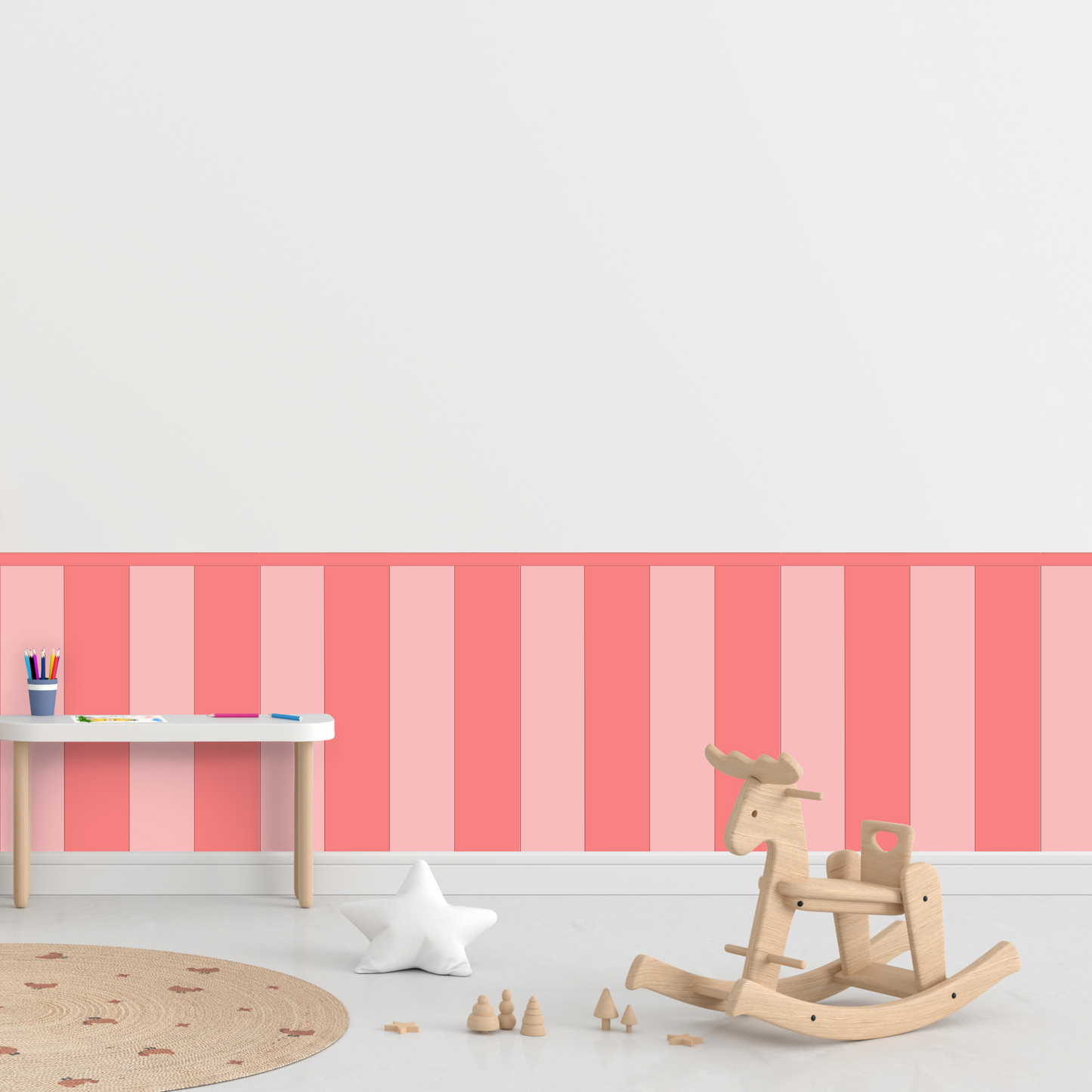Self-Adhesive Textile Wallpaper – Rectangle – Pink Shades